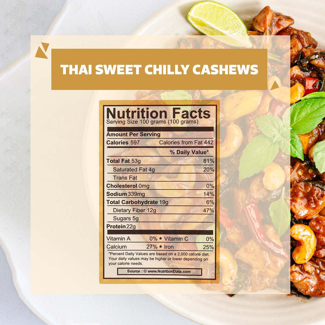 Wonderland Foods 150g Thai Sweet Chilly Flavoured Cashew (Kaju) Jar