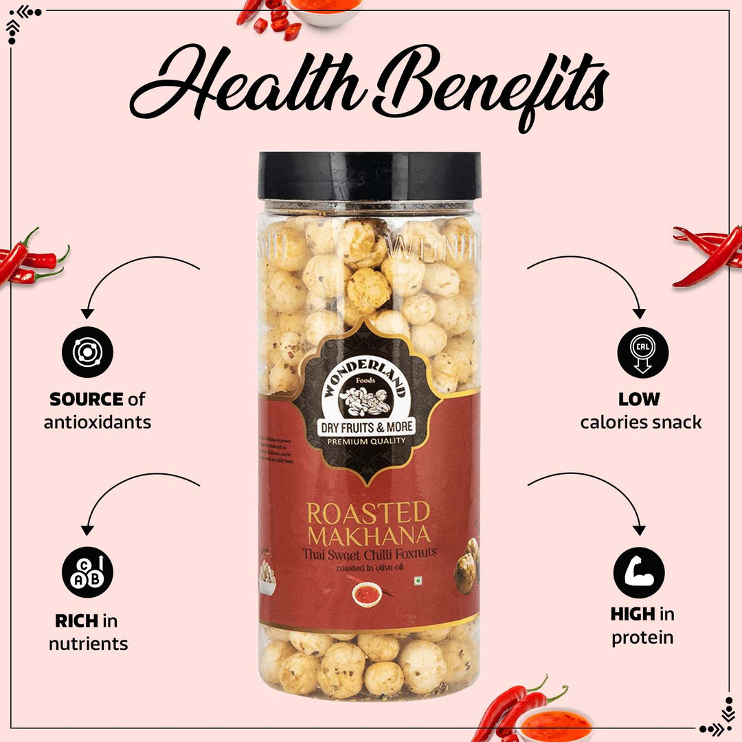 Wonderland Foods 100g Thai Sweet Chilli Makhana (Foxnut) Jar