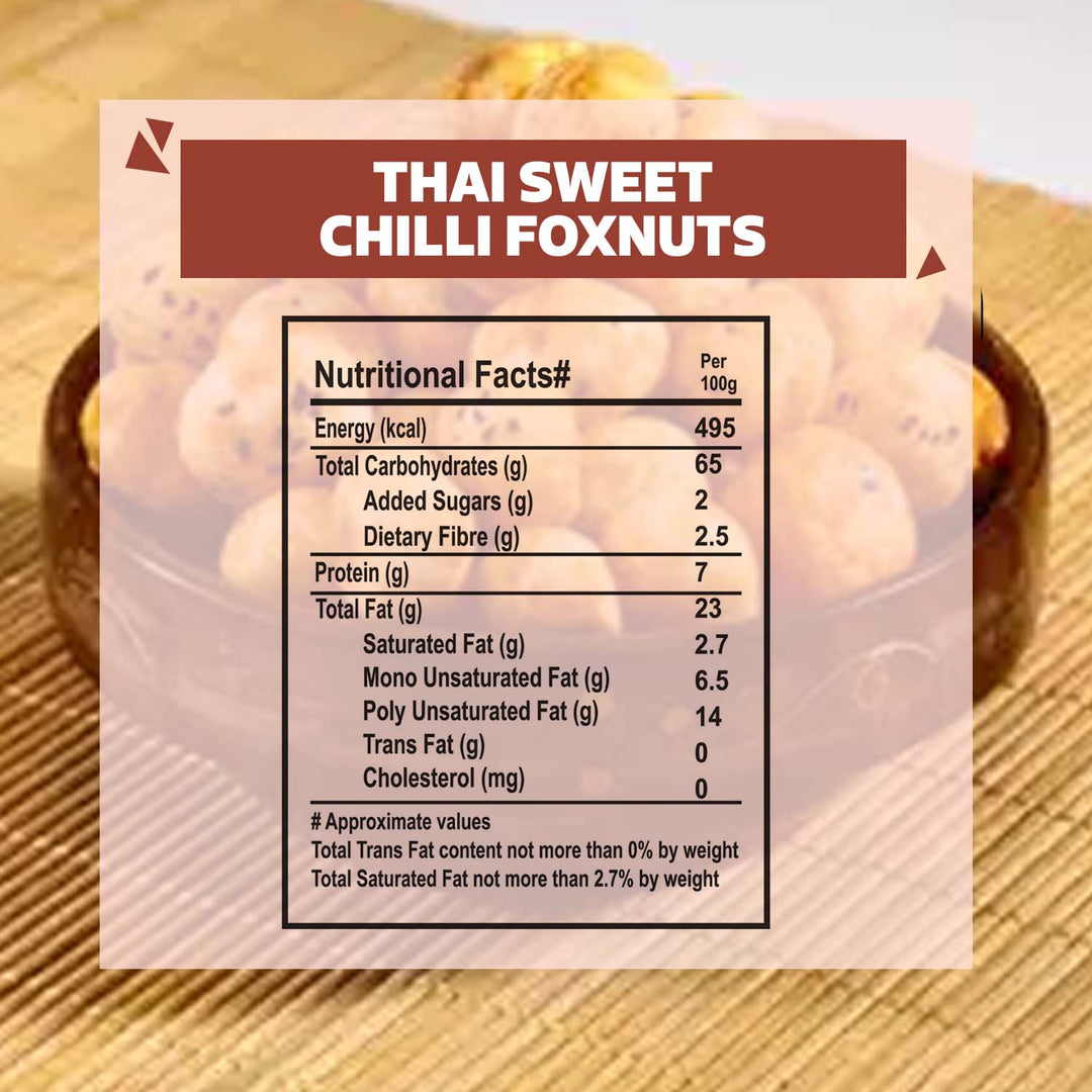 Wonderland Foods 100g Thai Sweet Chilli Makhana (Foxnut) Jar