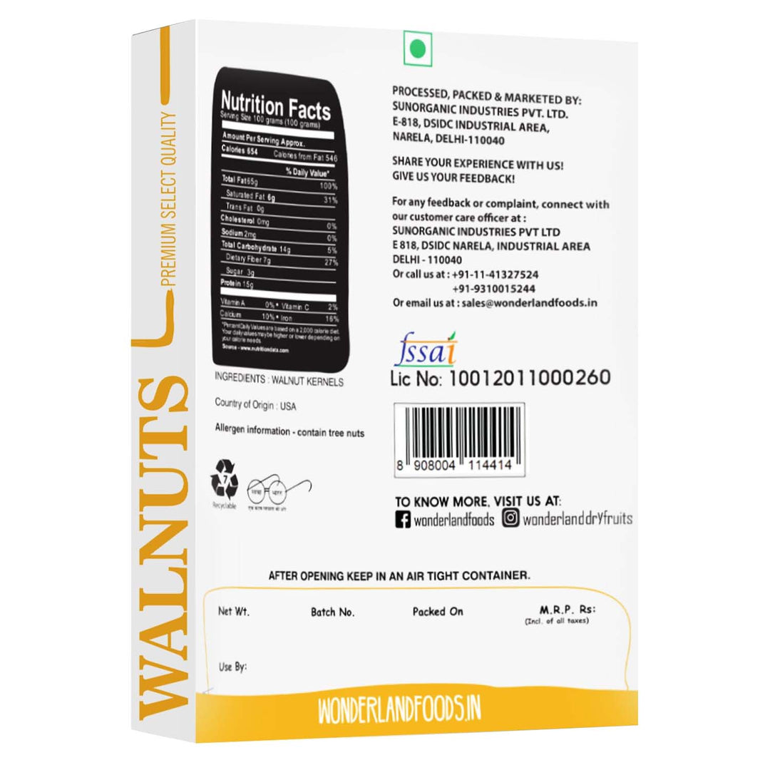 Wonderland Foods 200g California Walnut Kernels (Akhrot Giri) Box