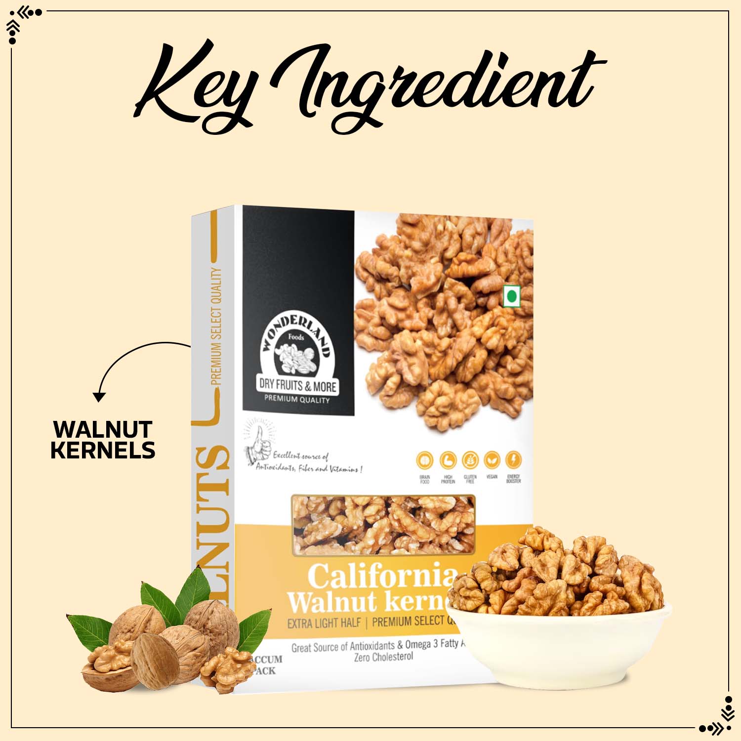 Wonderland Foods 200g California Walnut Kernels (Akhrot Giri) Box