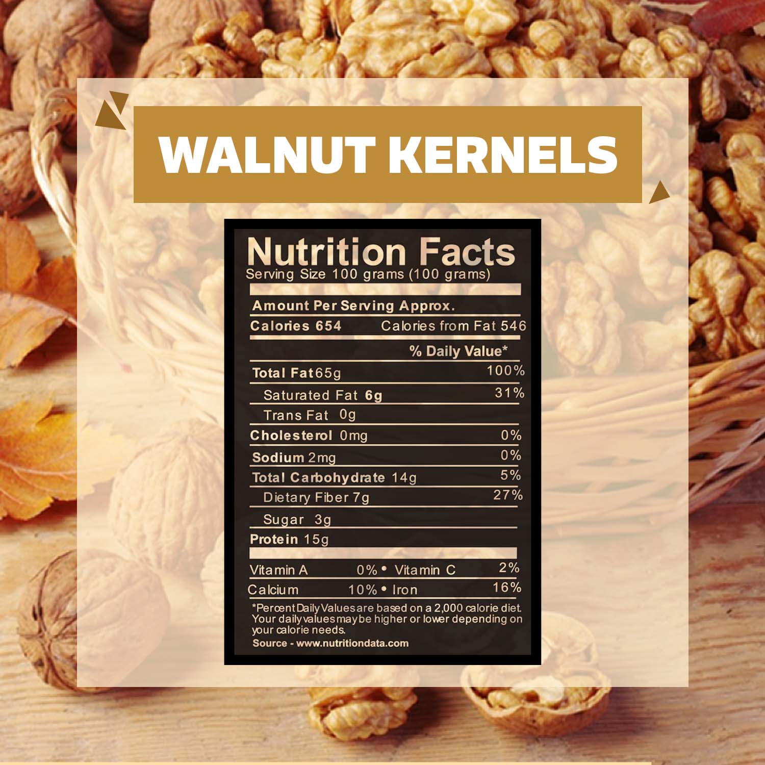 Wonderland Foods 200g California Walnut Kernels (Akhrot Giri) Box