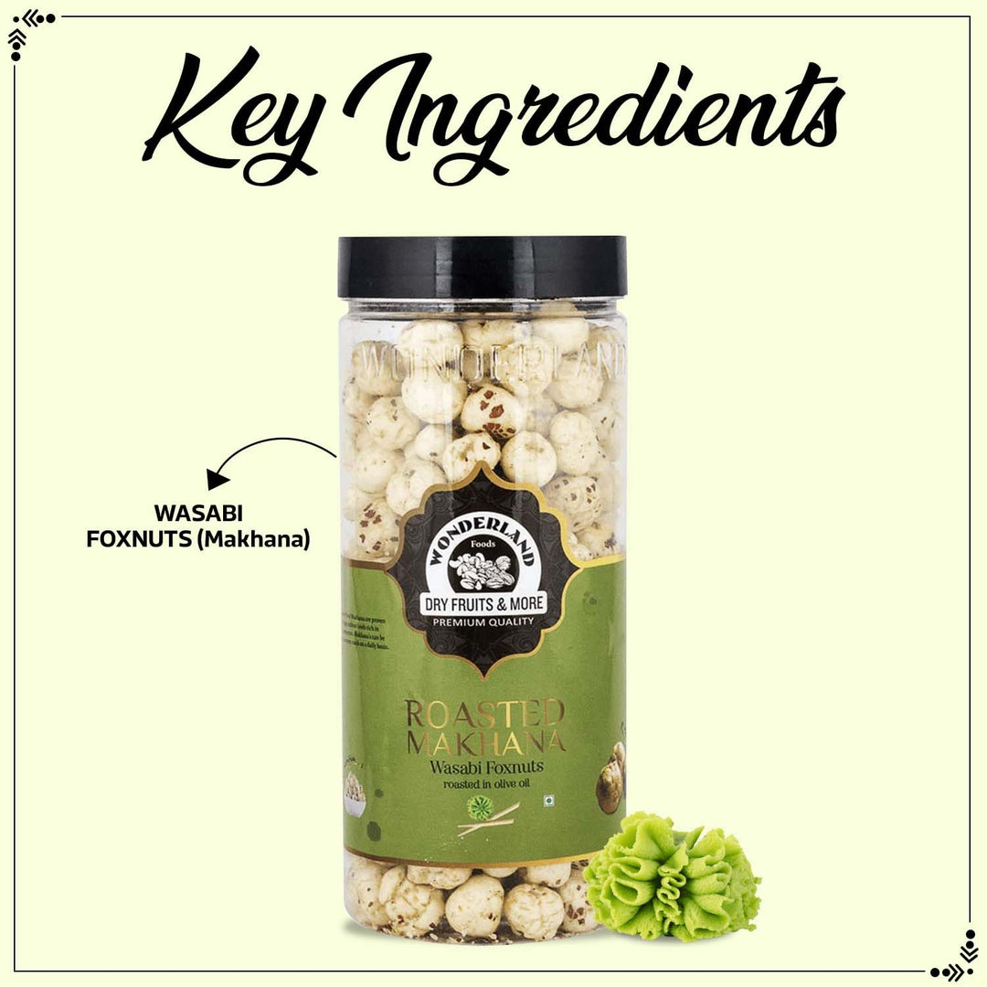 Wonderland Foods 100g Wasabi Makhana (Foxnut) Jar