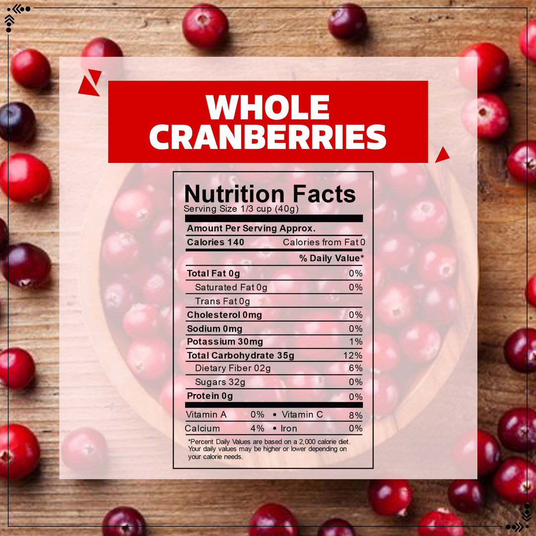 Wonderland Foods 200g Californian Whole Cranberry Pouch