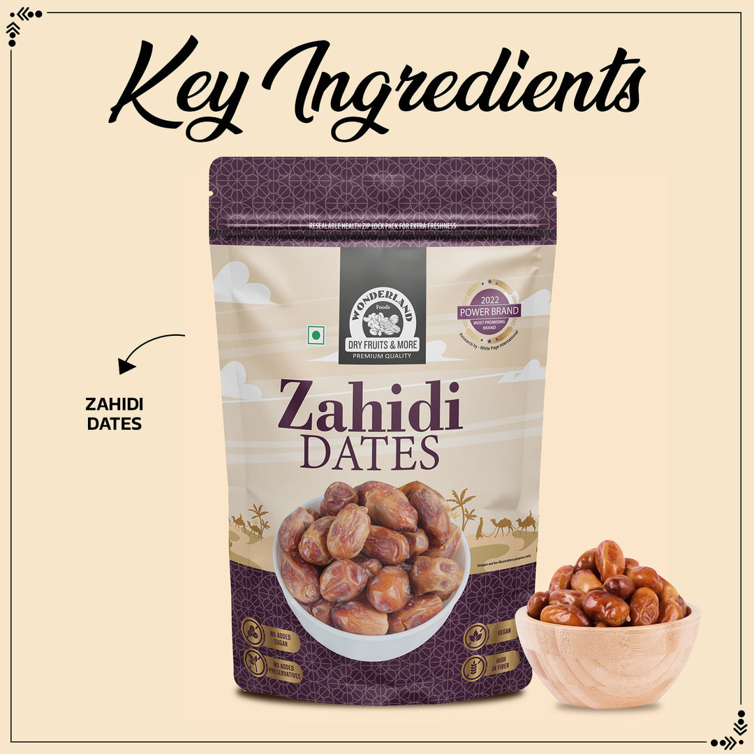 Wonderland Foods 500g Premium Zahidi Dates Pouch