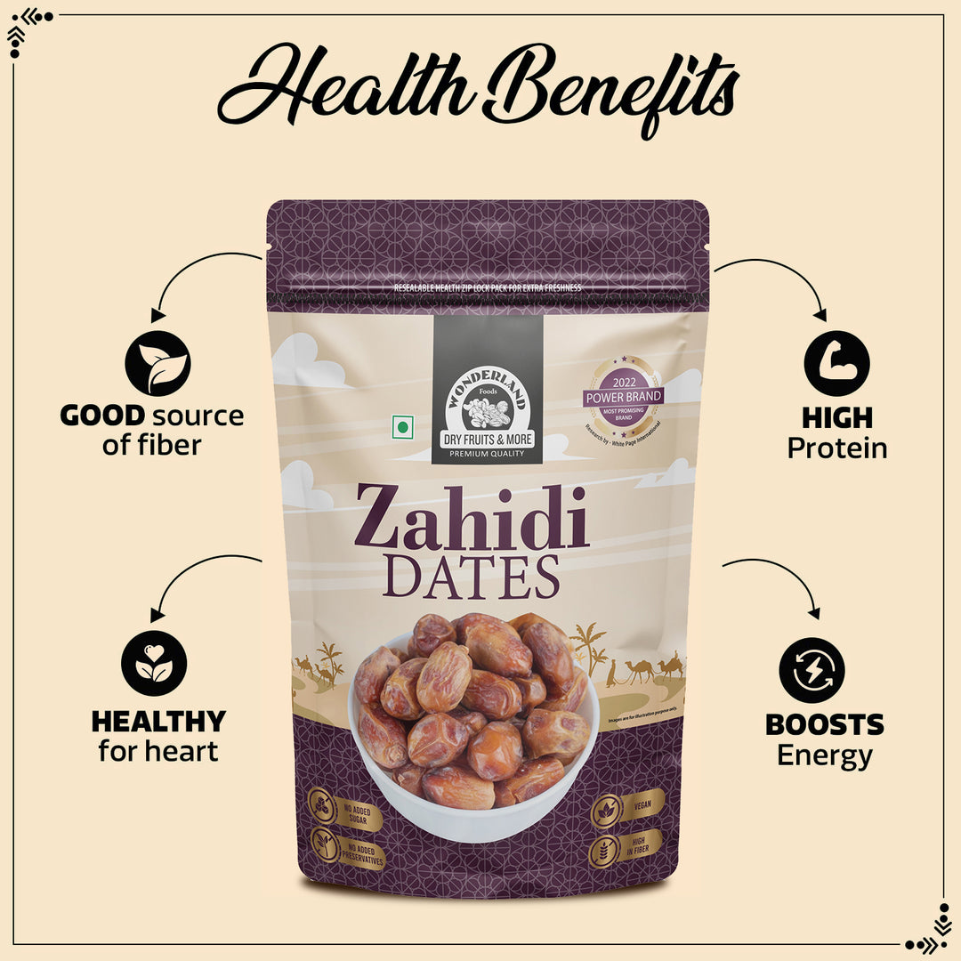 Wonderland Foods 500g Premium Zahidi Dates Pouch