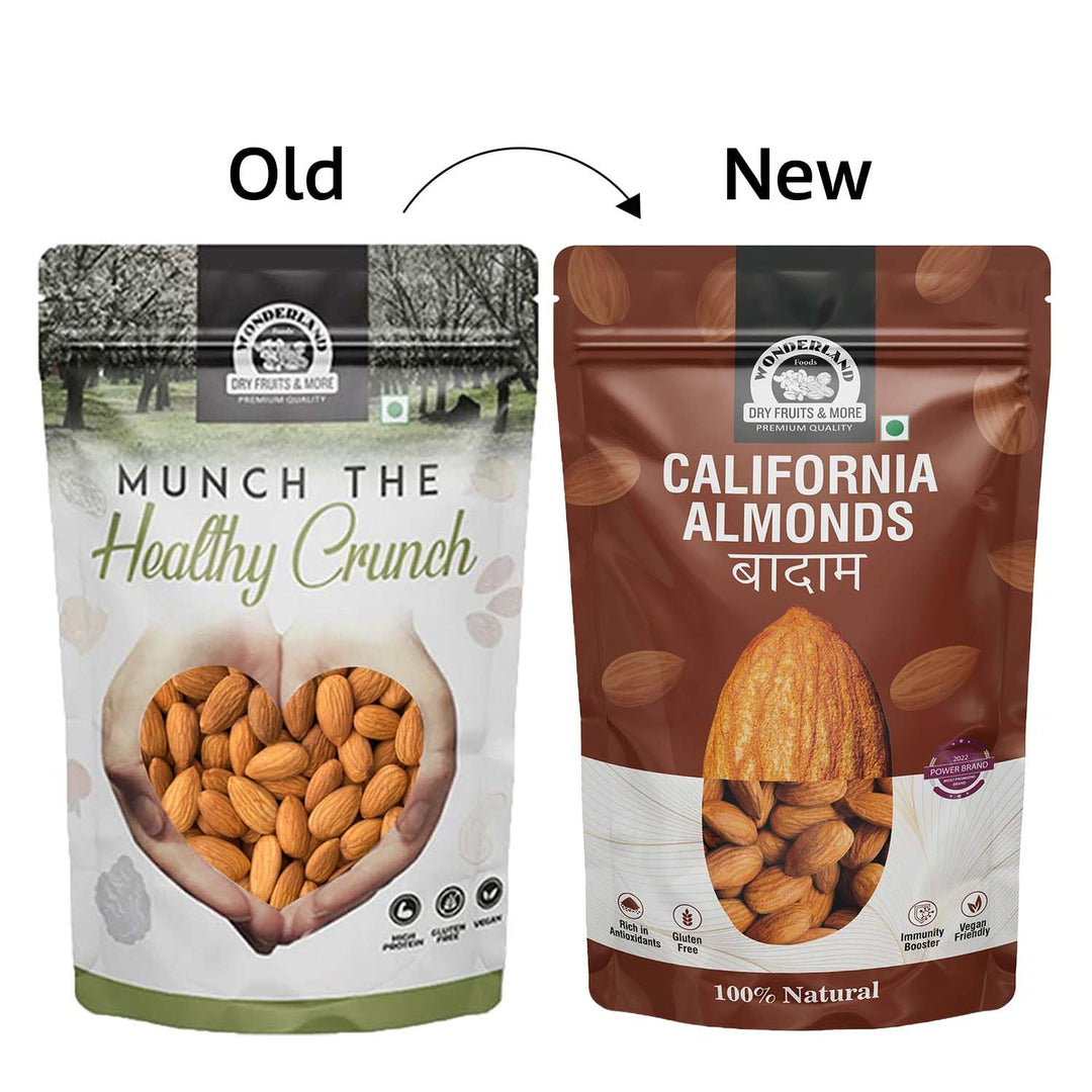 Wonderland Foods California Almonds (Badam) 250g Pouch