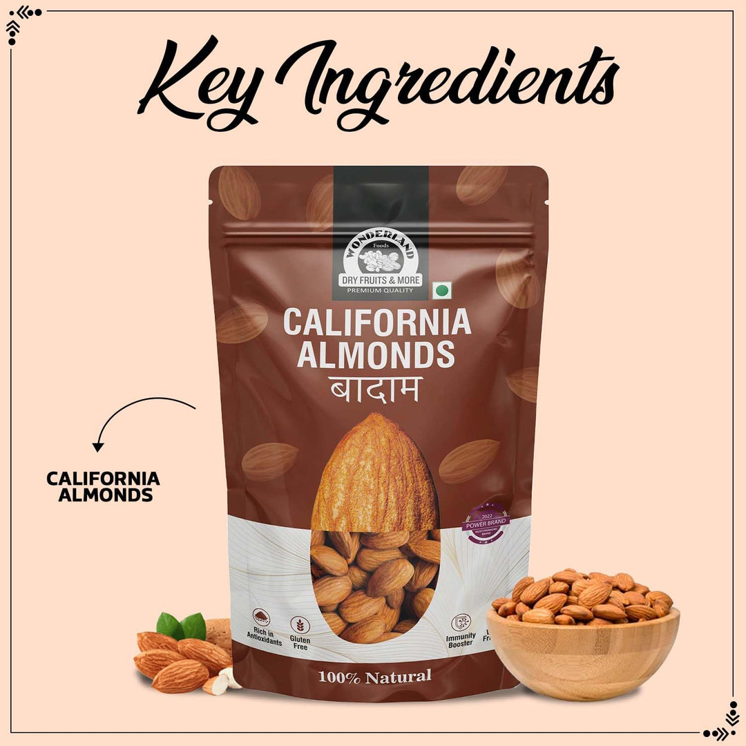 Wonderland Foods California Almonds (Badam) 250g Pouch