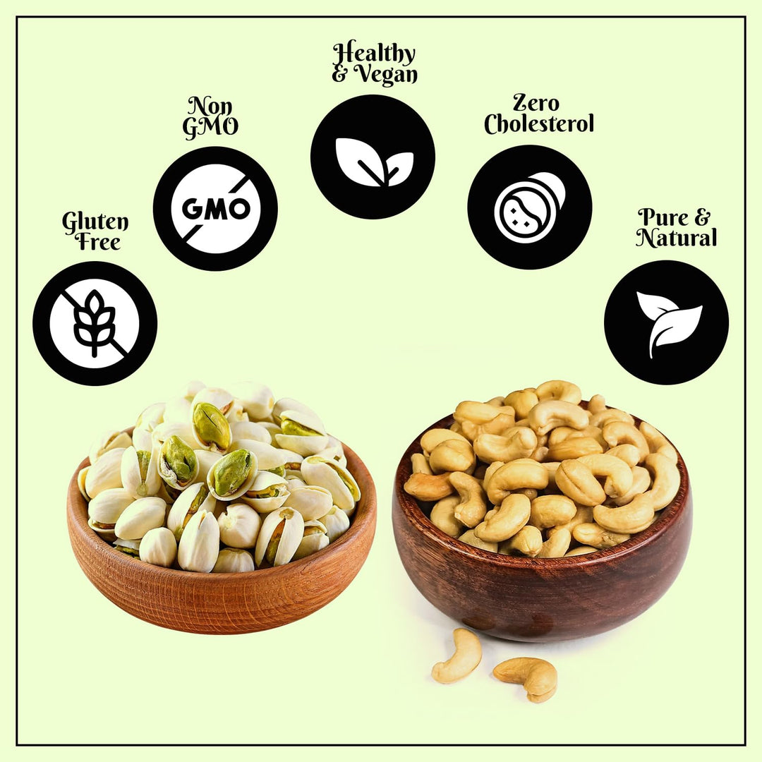 Wonderland Foods 300g Dry Fruits Combo of Roasted & Salted Cashews 100g & Roasted & Salted Pistachios 200g